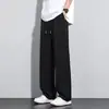 Pantalones de seda helada para hombre transfronterizos, pantalones largos finos de verano, frescos y transpirables, corte holgado, estilo de pierna recta, adecuados para deportes y uso casual para adolescentes