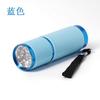 Mini linterna luminosa de cuero luminoso de 9 LED, aleación de aluminio, portátil, impermeable, luz púrpura, pila seca, linterna para manicura