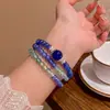 Nuevas Pulseras Azules Apilables de Estilo Chino Geniales para Mujer Moda Retro Versátiles Pulseras de Estilo Zen Venta al por Mayor