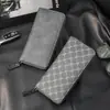 Cartera de mano larga para hombre con un solo tirador, bolso de mano, bolsa para teléfono móvil, gran capacidad, doble compartimento para billetes, para negocios, cuello blanco