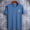 Camiseta de manga corta con cuello redondo para hombre, nueva camiseta informal de verano de estilo coreano, holgada, de algodón, de media manga, para estudiantes.