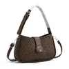 Moda 2026 Venda Quente Nova Bolsa de Axila com Estampa de Leopardo Bolsa de Mão Patchwork Retrô Feminina Bolsa de Ombro Versátil Pequena Bolsa Transversal Casual