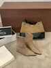 Botas de moda Chuyuji estilo europeo y americano con tacón de cuña y punta fina para mujer, nuevo modelo 2026, elegantes botas cortas estilo Martin con cremallera trasera