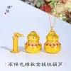 O Mesmo Estilo do Pingente de Cabaça Pilar de Moeda de Cobre Cravejado de Diamantes Dourado Areia da Loja Dourada Puzuo, Pingente Retro Estilo Chinês Novo Cravejado de Diamantes de Sorte e Prosperidade