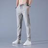 Show de verão Thin Ice Silk calças casuais masculinas tendência de trabalho solto respirável direito respirável esportes cropped calças masculinas