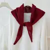 Chal Triangular Tejido de Lana de Color Puro Hueco Estilo Coreano para Mujer Moda Otoño/Invierno Versátil para Superponer Cárdigan Pequeño
