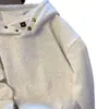 Moletom com Capuz Espesso e Forrado com Lã para Outono/Inverno 2026 para Homens e Mulheres, Feito de Algodão Chinês e Lã Silver Fox, com Capuz de Botão, Corte Solto, Blusa Pulôver de Cor Sólida