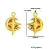 Pendente Pequeno Cruzado Aço Inoxidável Banhado a Ouro 18K Estrela Lua Sol Coração Pingente DIY Colar Brinco Acessórios de Joia
