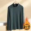 Atacado de Fábrica Outono Inverno Masculino Estilo Coreano Manga Longa Camiseta Quente Gola Alta Meia De Rong Cor Sólida Camada Base Camiseta de Segunda Pele