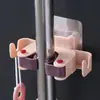 Estante para Mopa de Dos Colores para el Hogar Sin Clavos Colgante de Pared para Baño Pinza para Mopa Gancho de Pared para Baño Pinza para Escoba Estante para Escoba Sin Rastro