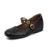 Zapatos Mary Jane de correa única con punta cuadrada que aumentan la altura para personas bajas, nuevos zapatos casuales retro de otoño 2026 para mujer