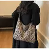 Novedad Otoño 2025 Bolso de Hombro Grande Personalizado Estilo Coreano Bolso Tote Casual Retro con Estampado de Leopardo Bolso Cruzado