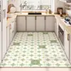 Tapetes de Cocina de PVC Limpiables Sin Lavar Antideslizantes Impermeables a Prueba de Aceite Tapetes Domésticos para Piso Alfombra de Cuero Anti-Suciedad para Vestíbulo Entrada