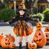 Fantasia Cosplay Infantil de Halloween Meninas Primavera Outono Lolita Vestido de Princesa Abóbora Vestido de Aniversário para Menininha