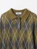 Moda Casual para Mujer Polo de Punto con Diamantes de Manga Larga Tejidos Otoño e Invierno Nuevo Simple Europeo y Americano Tejidos Transfronterizos