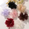 Laço de Fita de Renda Flor de Chiffon Estilo Floresta Presilha de Cabelo para DIY Elástico de Cabelo Acessório de Cabelo Corsage Acessórios Florais Femininos