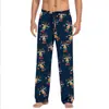 Pantalones de pijama casuales con cordón para hombre y mujer con estampado de dibujos animados para parejas, pantalones caseros personalizables