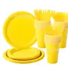 Set de Suministros para Fiesta Transfronteriza Vaso de Plástico Plato de Plástico Combinación de Cuchillo Tenedor Cuchara Tema Fiesta de Cumpleaños Decoración de Evento