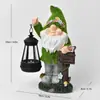 Pátio Transfronteiriço Criativo Flocado Anão Elfo Luz Solar Externa Caminho de Jardim Varanda Gramado Luz Decorativa