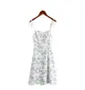 Minivestido de tirantes con estampado floral vintage estilo francés, novedad de verano 2026, vestido versátil elegante de moda europea y americana que realza la cintura