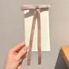 Pinza para el pelo con cinta de lazo negro del mismo estilo que Zhao Lusi para cabello semirecogido en la parte posterior de la cabeza, Pinza de pico de pato sin costuras para mujer