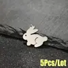 5 Piezas/Paquete Moda Acero Inoxidable Cortado Estiloso Lindo Colgante de Conejito Pequeño Accesorios para Joyería DIY Hecho a Mano