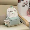 Mochila Nova Fresca e Simples para Alunos do Ensino Fundamental Meninas Alta Aparência Estampa de Estrela Campus Grande Capacidade Mochila de Viagem