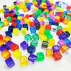 Especificações Dados em branco de 8mm/10mm dados coloridos brilhantes cubos em branco dados transparentes dados de jogo