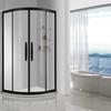 Habitación de ducha con ventilador en arco de acero inoxidable, baño integral, habitación de ducha separada de zona seca y húmeda, puerta de vidrio templado para bañarse