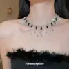 Collar con Borla de Mariposa de Pedrería Súper Brillante Cadena para Clavícula Pesada Única Personalizada Cadena de Clavícula de Trabajo Pesado Nicho Lujo Ligero Sensación de Alta Gama Collares
