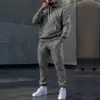Estación Independiente Temu Moda Masculina Transfronteriza Tendencia Estilo Europeo y Americano Otoño Casual Deportivo Sudadera con Estampado Traje Dos Piezas