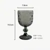 Copa de Vino de Vidrio de Color en Relieve, Vaso para Jugos, Copa de Vino, Copa de Cáliz, Copa de Vino Engrosada, Copa de Champaña, Lujo Ligero Retro