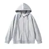 2026 Nuevo Modelo Sudadera Pesada de 350g con Doble Capucha y Cremallera Unisex Primavera/Otoño Hombro Caído Holgada Color Sólido Manga Larga