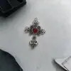 Colgante de Cruz Retro Gótico Incrustado con Diamantes, Accesorios DIY de Estilo Oscuro, Pulsera, Collar, Colgante de Aleación, Venta al por Mayor Transfronteriza