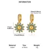 Collar con Colgante de Girasol de Acero Inoxidable Europeo y Americano, Diseño de Nicho, Estilo Simple y Elegante, Pendientes Chapados en Oro de 18 Quilates para Mujer, No se Desvanecen