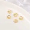 Acessórios Banhados a Ouro Tampas de Flor em Renda Vazada Contas Espaçadoras Pulseira DIY Feita à Mão Joias