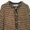 Chaqueta de punto con flecos de hilo metálico, estilo europeo y americano transfronterizo, nueva, moderna y elegante para mujer, venta al por mayor 3920120