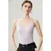 Suéter de Cachemira Nuevo Otoño e Invierno para Mujer, Adelgazante, Control de Abdomen, Camisola de Cuello en V, Sin Mangas, Tejido de Punto, Capa Base