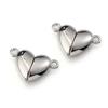 Hebilla magnética de metal con forma de corazón, accesorios de joyería para hacer tú mismo, pulsera para pareja de enamorados, cuerda para el cabello, hebilla magnética, colgante de piedra absorbente de hierro
