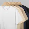 Camiseta Blanca de Algodón Puro de Manga Corta de Peso Pesado para Hombre y Mujer, Gruesa y No Transparente, Camiseta Básica Blanca Pura de Cuello Redondo, Camiseta de Manga Corta