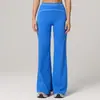 Pantalones Alo Yoga Transfronterizos Cepillados de Pierna Ancha para Mujer Cintura Alta Bloqueo de Color Casual Largos Deporte al Aire Libre Running Fitness