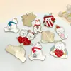 Oso de Navidad Lindo de Dibujos Animados Corazón de Amor Día de San Valentín Colgante DIY Collar Pendiente Accesorios de Joyería
