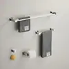 Juego de Toallero Estante de Almacenamiento para Baño de Acero Inoxidable Portarrollos de Papel Higiénico Nueva Barra para Toallas Accesorios de Ferretería para Baño