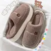 Pantuflas de Algodón Nuevas para Hombre Otoño e Invierno con Talón Cubierto para el Hogar de Interior Domésticas de Suela Gruesa Cálidas Antideslizantes de Pelo Zapatos de Algodón para Mujer