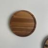 Plato de Vajilla Doméstica de Estilo Japonés Madera Maciza Madera de Acacia Redondo Cuadrado Bandeja de Madera Bandeja para Pastel Fruta Plato para Bocadillos