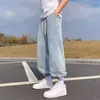 Venta al por mayor de fábrica Jeans para hombre Primavera Verano Delgados de Pierna Ancha Pantalones Travieso Guapo Calle Alta Americana Sueltos Pantalones Retro