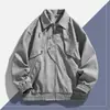 Chaqueta de Cuero con Cuello Solapa para Hombre, Estilo Americano de Primavera y Otoño, Moderna, Versátil, con Cremallera, Chaqueta de Piel PU