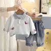Conjunto de Roupa de Outono para Meninos 2026 Novo Conjunto de Duas Peças com Moletom de Gola Dobrável de Manga Longa para Primavera e Outono Infantil Roupas de Bebê Estilosas