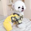 Ropa para perros pequeños de peluche, de oso, para otoño e invierno, con relleno de algodón, de pana y con correa para cuatro patas