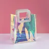 Bolso de PVC Transparente Bolsa de Plástico Cuero PU Rojo de Moda Bolsa Láser Bolsa de Cosméticos Colorida Empaque de Regalo de Acompañamiento